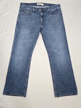 Levi's 527 Bootcut Jeans Men's 37Wx32L Blue Whiskered Medium Wash Denim VGUC